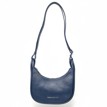 Navy Blue Leather Crossbody Bag | Sabrina