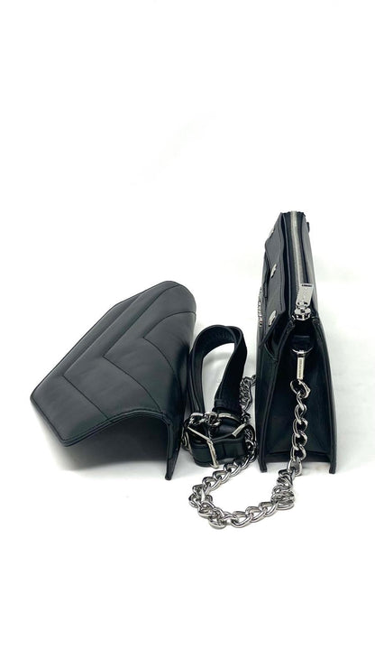 Black leather handbag | Sandrine