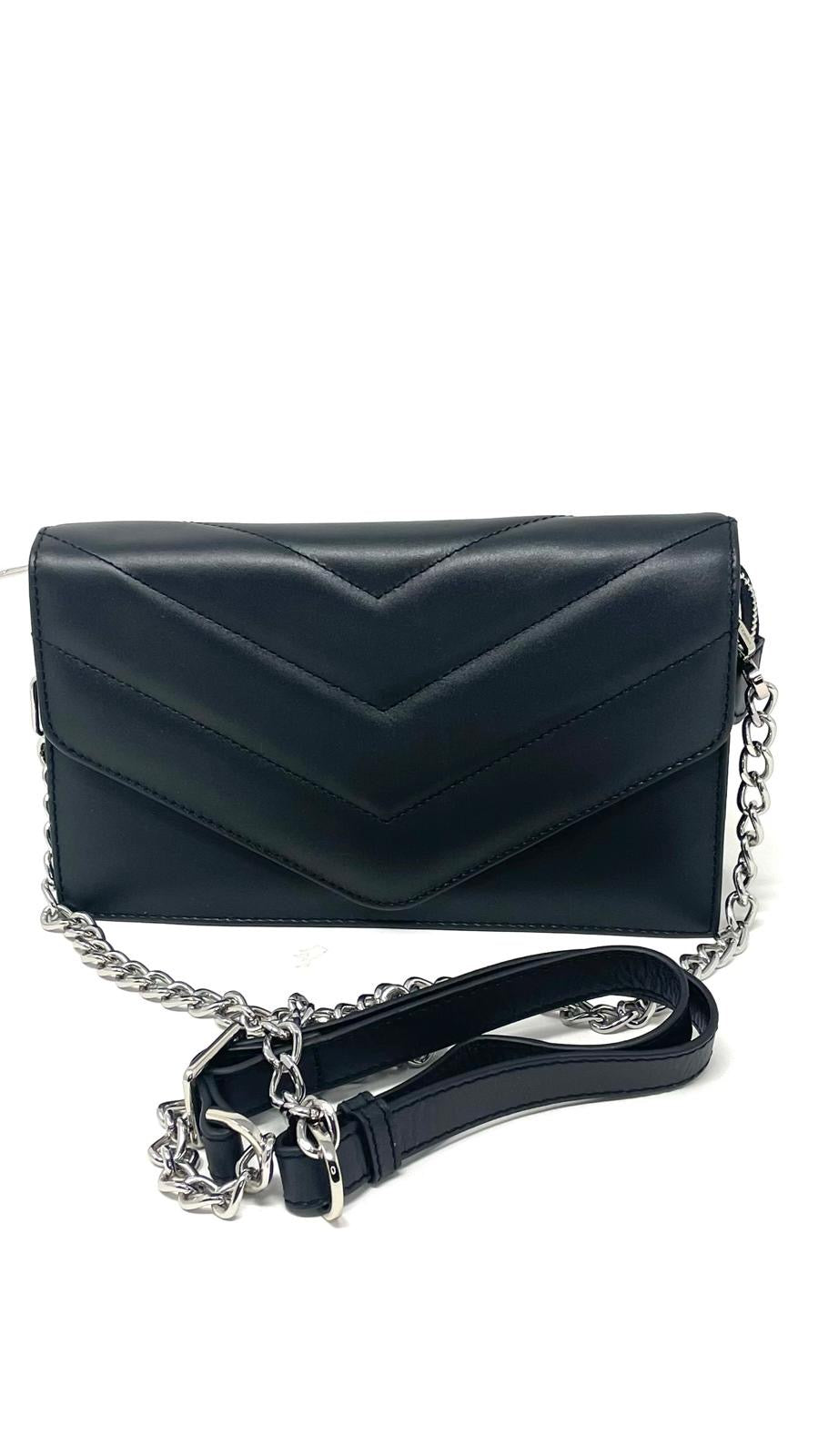 Black leather handbag | Sandrine