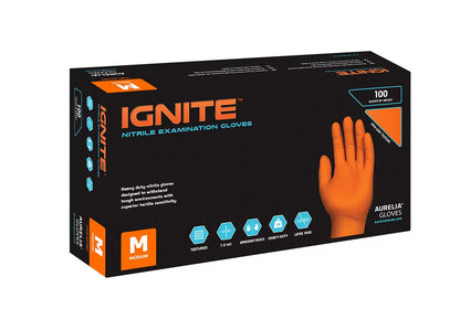 Aurelia Nitrile Ignite Orange Gloves 7.0 mil