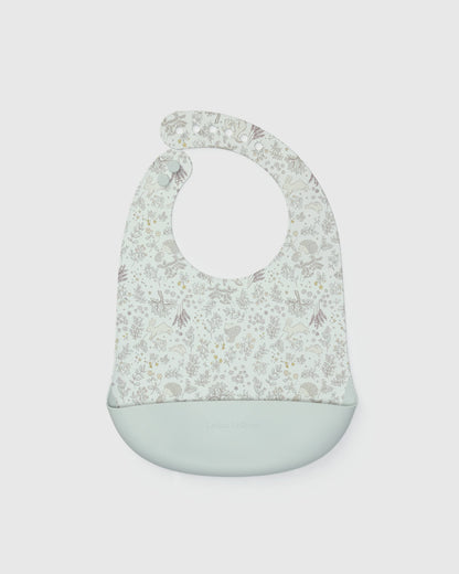 Silicone Bib Printed - Hedgehog Forest