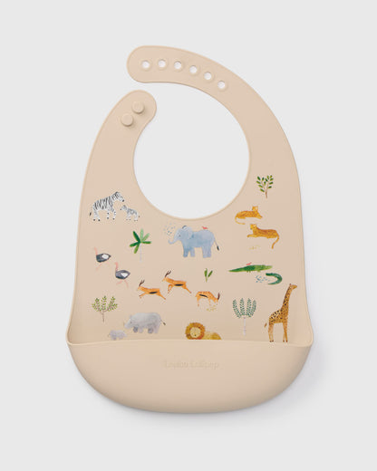 Silicone Bib Printed - Safari Jungle
