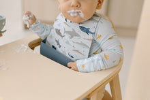 Silicone Bib Printed - Smiley Sharks