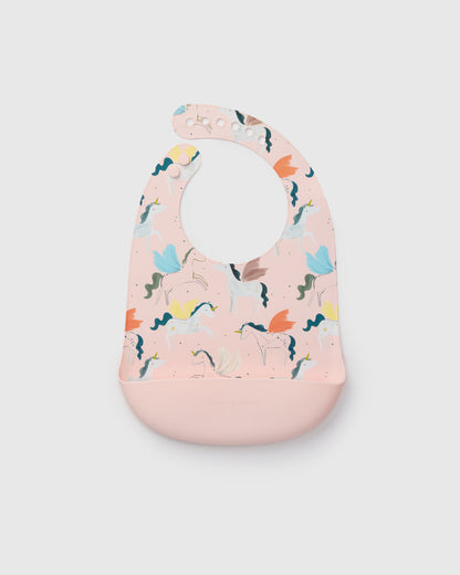 Silicone Bib Printed - Unicorn Ballet