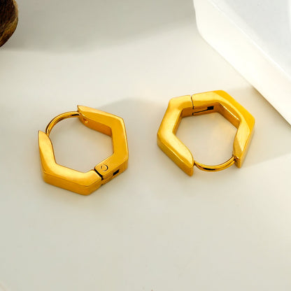 SITKA : Boucles d'oreilles mini-créoles pentagone à cinq côtés