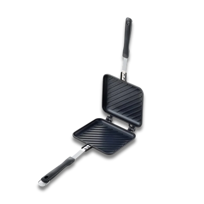 Yoshikawa Japanese Stovetop Sandwich Maker – Non-Stick Panini Press (Gas Stove Only)