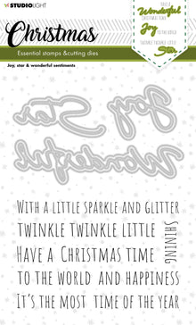 SL Stamp & Cutting Die Christmas Wonderful Sentiments Essentials 138x178x3mm 12 PC nr.44