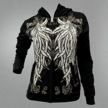 Sweat à capuche Femme avec Ailes d'Ange en Strass