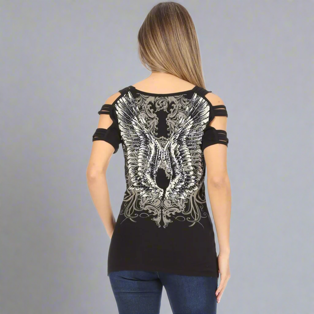 Débardeur Femme Ailes d'Ange Strass