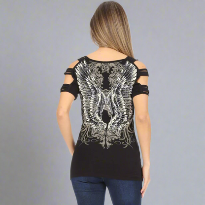 Débardeur Femme Ailes d'Ange Strass