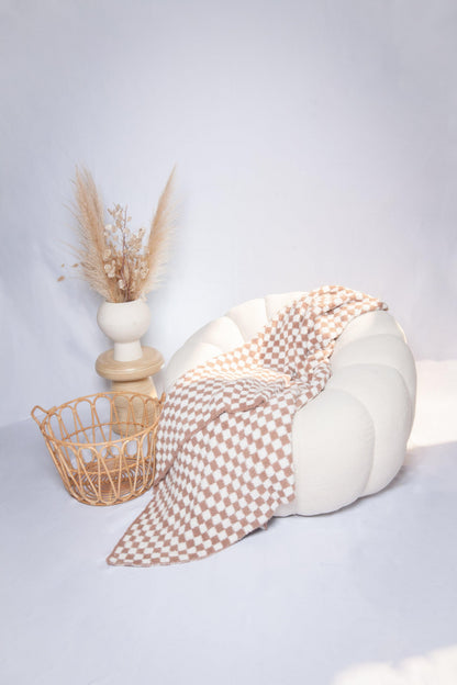 Plaid bicolore chocolat et blanc