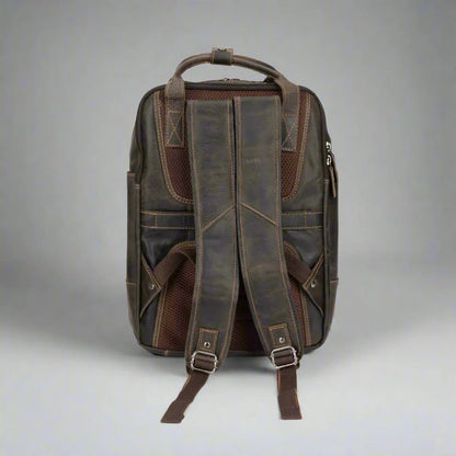 Sac à dos en cuir Greenwood avec compartiments renforcés pour ordinateur portable et tablette