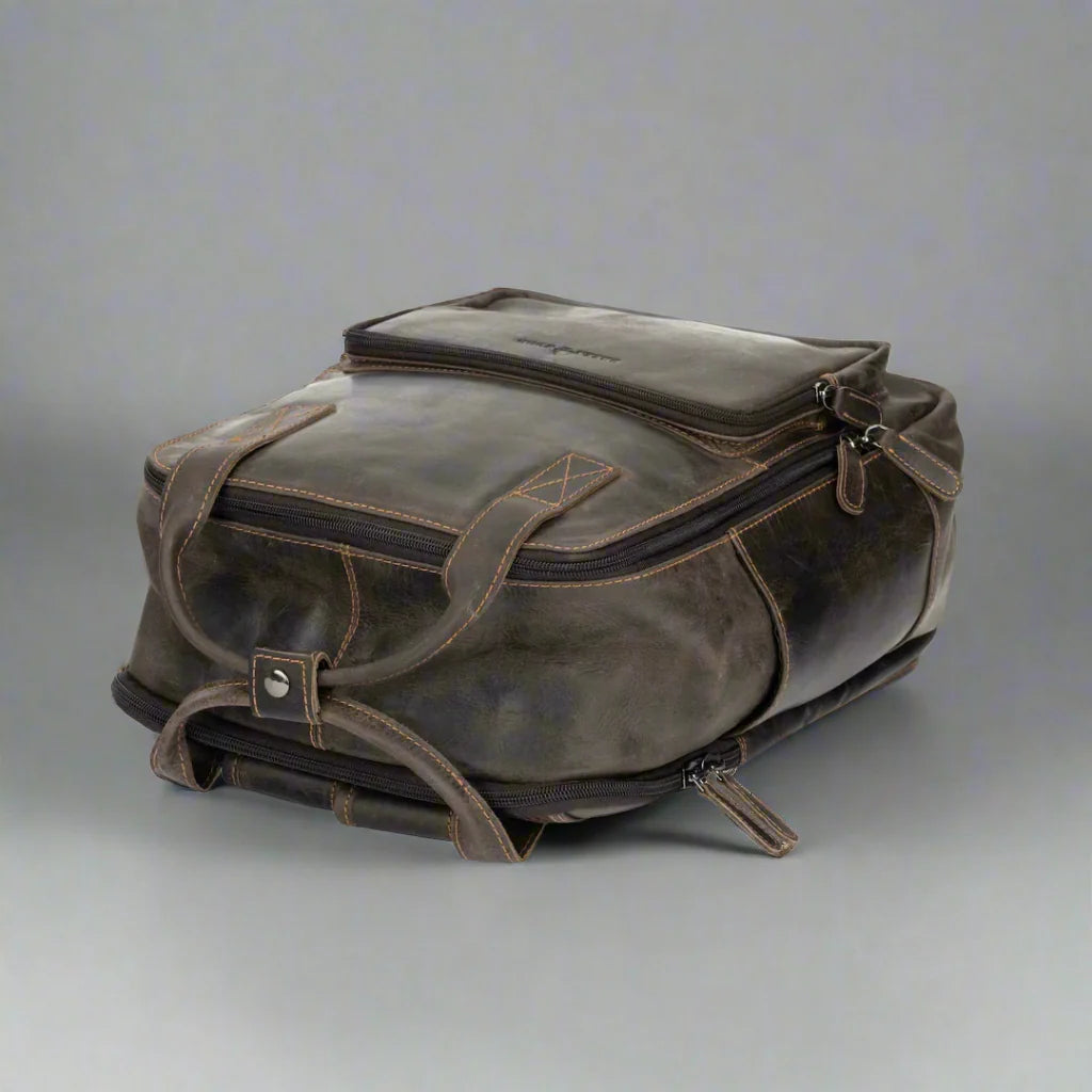 Sac à dos en cuir Greenwood avec compartiments renforcés pour ordinateur portable et tablette