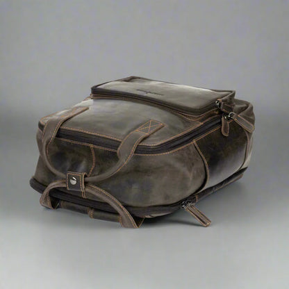 Sac à dos en cuir Greenwood avec compartiments renforcés pour ordinateur portable et tablette