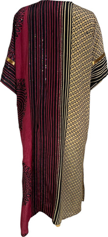 PRC6759 Duster kimono à manches longues en pure soie Avatar avec ceinture