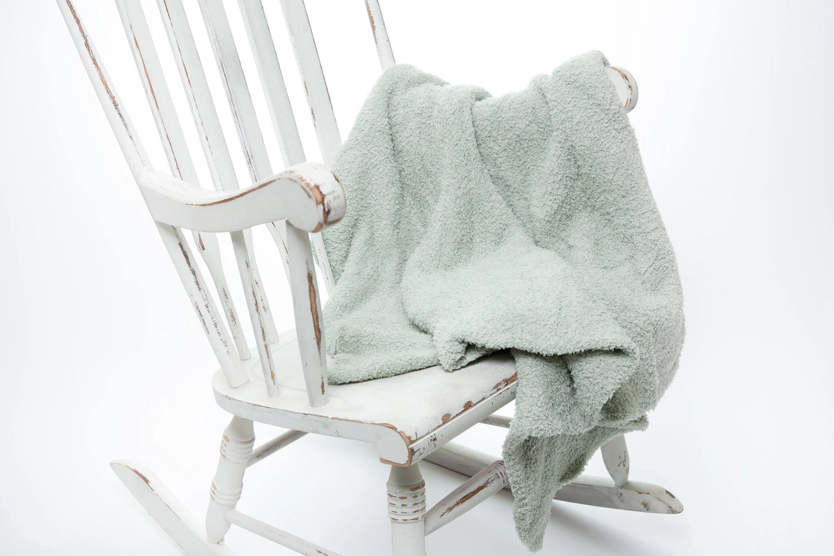 Couverture double couche imprimée pour tout-petits, motif sauge du désert uni