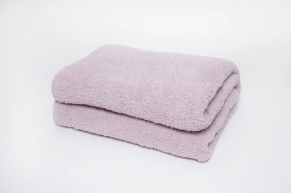 Jeté de lit double épaisseur uni imprimé lilas glacé
