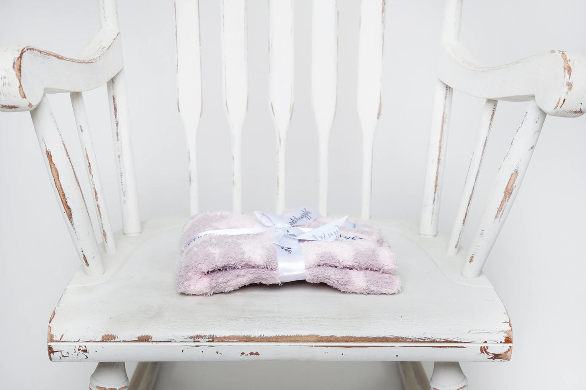Doudou Imprimé Fleurs Vintage Lilas Glacé & Poudré
