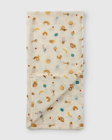 Baby Muslin Swaddle in Tanboocel® Bamboo Viscose - French Breakfast