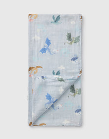 Baby Muslin Swaddle in Tanboocel® Bamboo Viscose - Magical Dragons