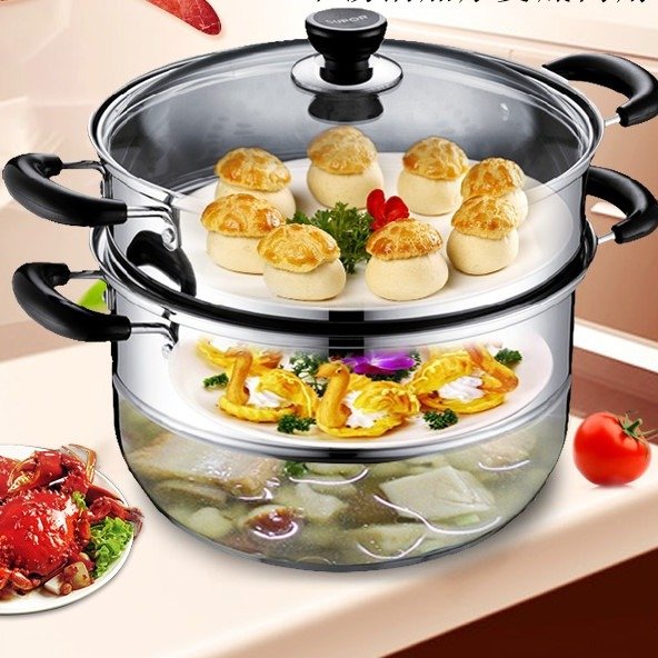 SUPOR Stainless Steel 26 Cm 2 Tier Steamer - Blemished package with full warranty - SZ26B5C
