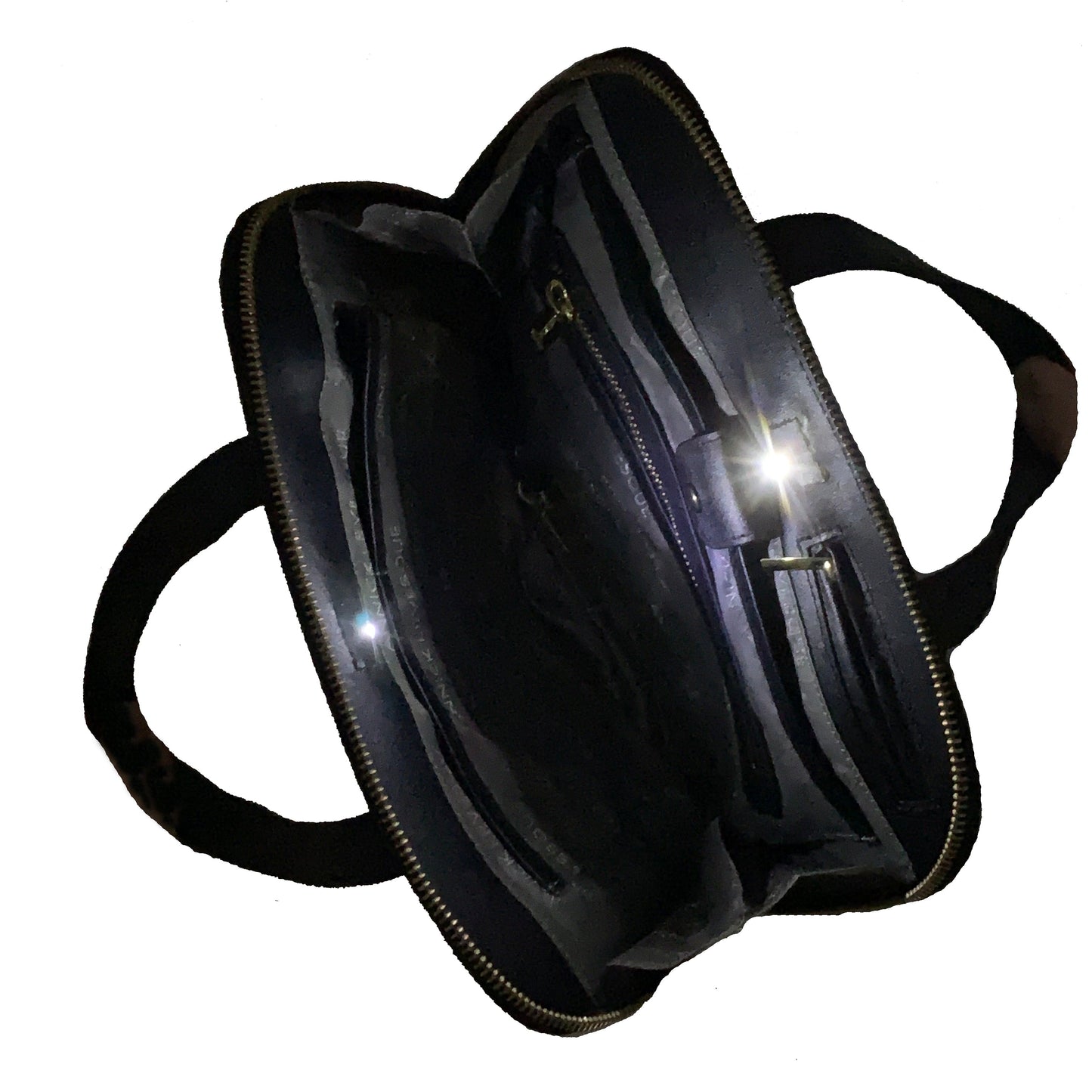 Black leather handbag, Justine