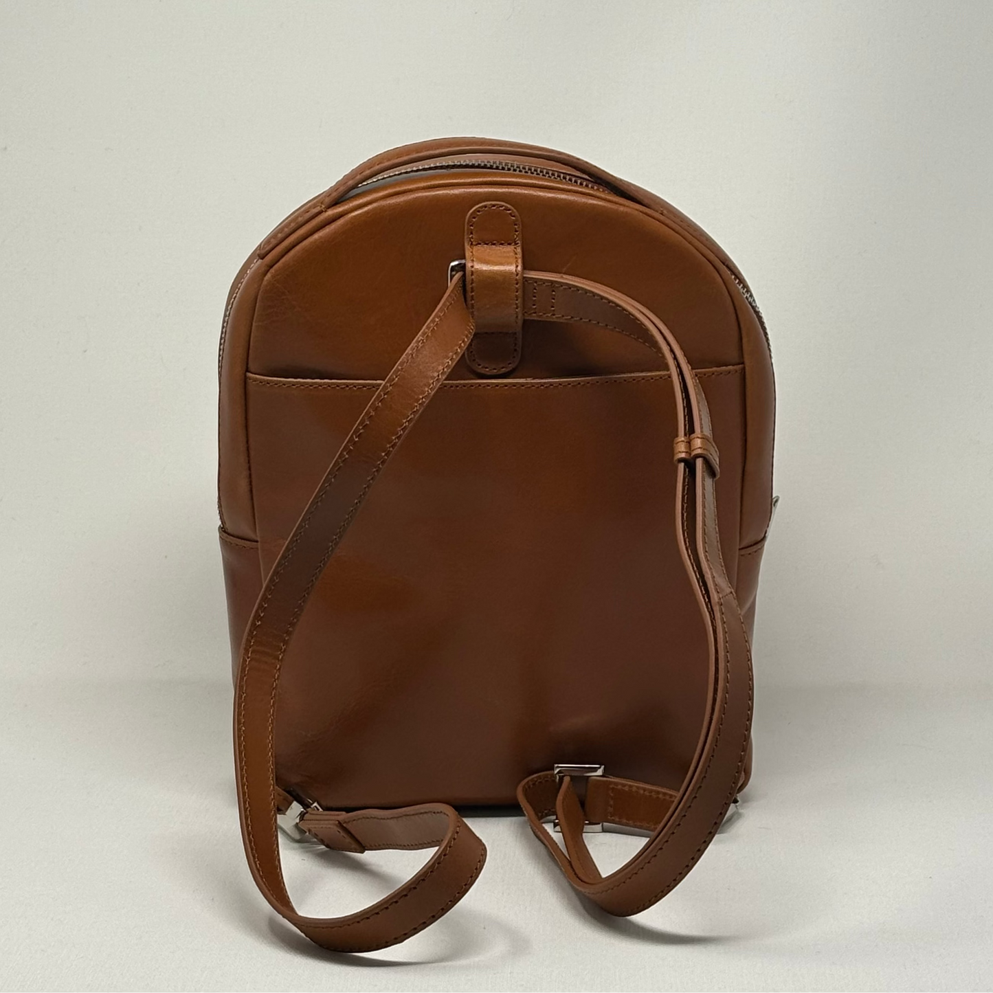 Sac à dos en cuir véritable Alice, Cognac