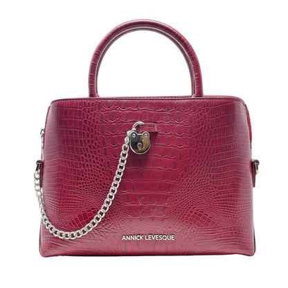 Red Crocodile Leather Handbag, Miranda