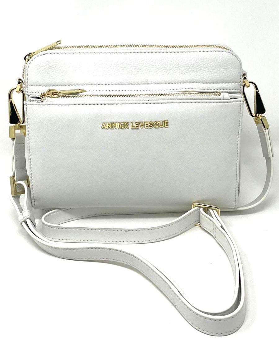 Pure White Crossbody Bag with Detachable Card Holder | Kennedi