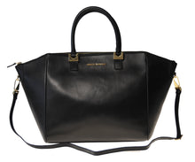 Grand Sac à Main en Cuir Verni Souple Noir | Mona