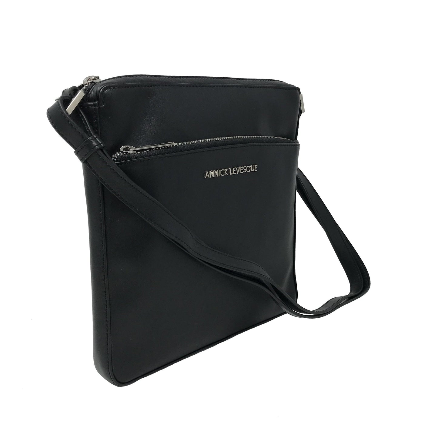 Sac à bandoulière en cuir noir | Gisèle