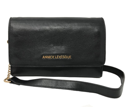 Genuine Black Leather Handbag with Bow | Scarlett - PRE-ORDER