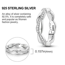 925 Sterling Silver Twisted CZ Band Ring