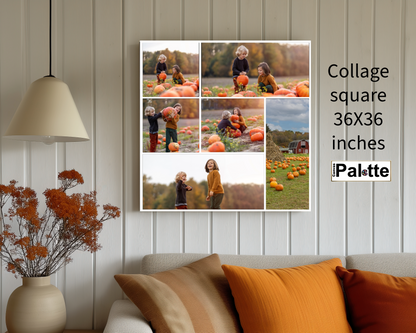 36″X36″ Toile personnalisée en collage photo 6 blocs