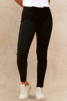 Pantalon jegging skinny extensible noir Sandra à enfiler