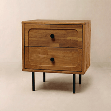 Savana Two Drawers Solid Wood Nightstand