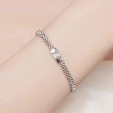 Sterling Silver Braided Square Buckle Bracelet