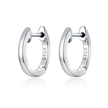 Boucles d'oreilles créoles en argent sterling véritable - Couleur or rose élégante - Bijoux de mode pour femmes SCE808