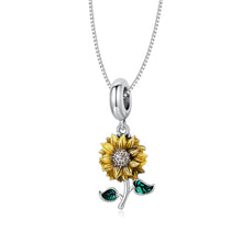 Collier pendentif tournesol en argent sterling 925 vintage
