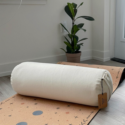 Traversin de yoga rond | Naturel et biologique | Blanc ivoire