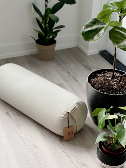 Traversin de yoga rond | Naturel et biologique | Blanc ivoire