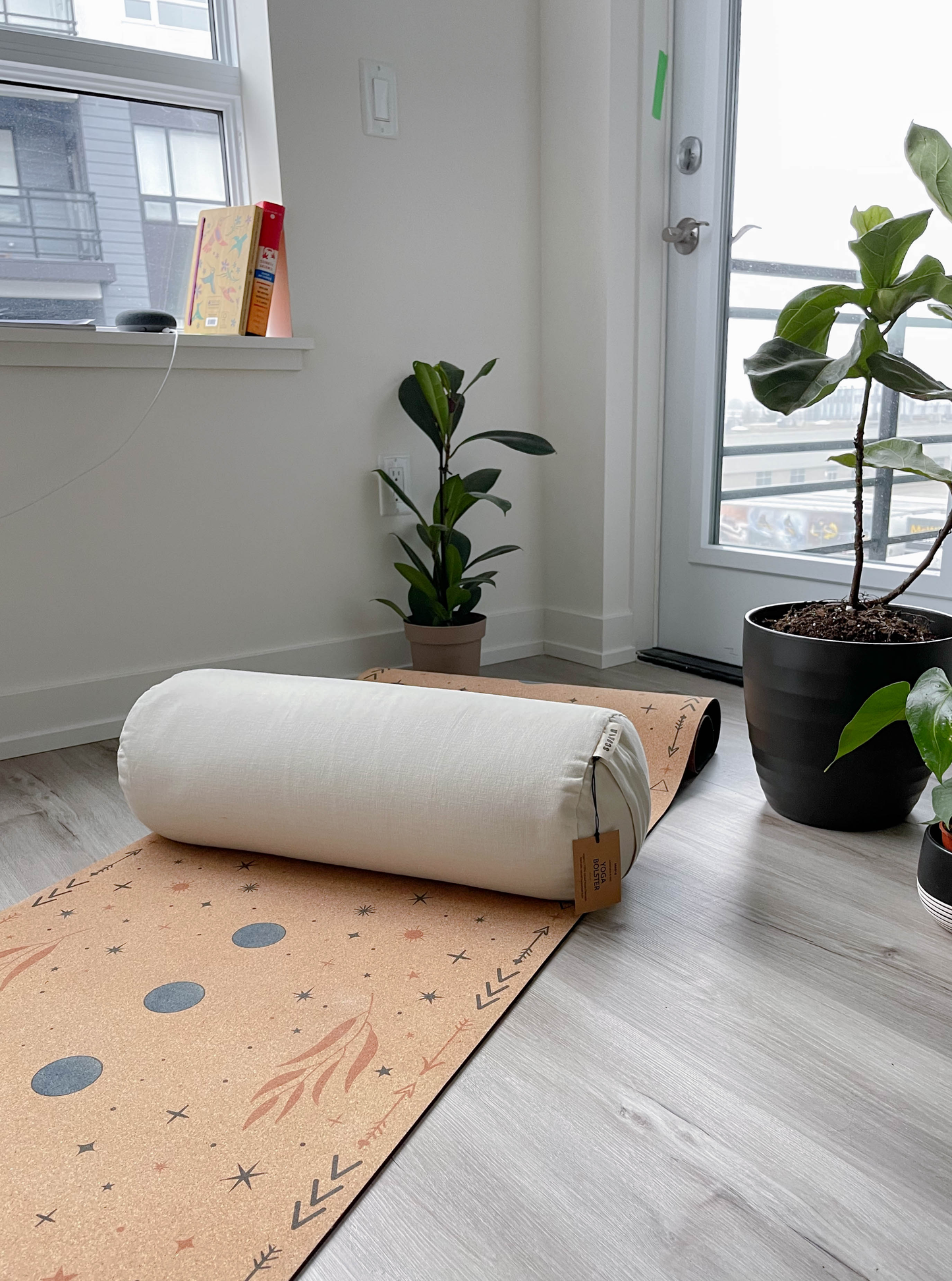 Traversin de yoga rond | Naturel et biologique | Blanc ivoire