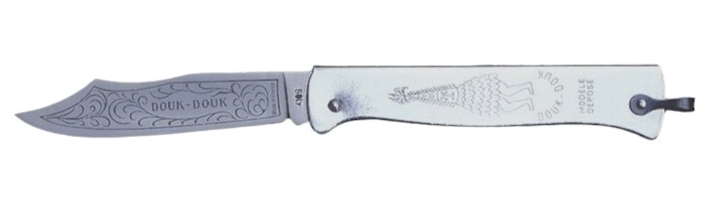 Douk-Douk Original Utility Pocket Knife 200mm, Carbon Steel Blade, Chromed Handle
