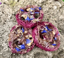 Loofah à mâcher saveur banane, hibiscus et bleuet