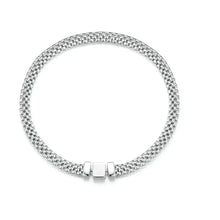 Sterling Silver Braided Square Buckle Bracelet