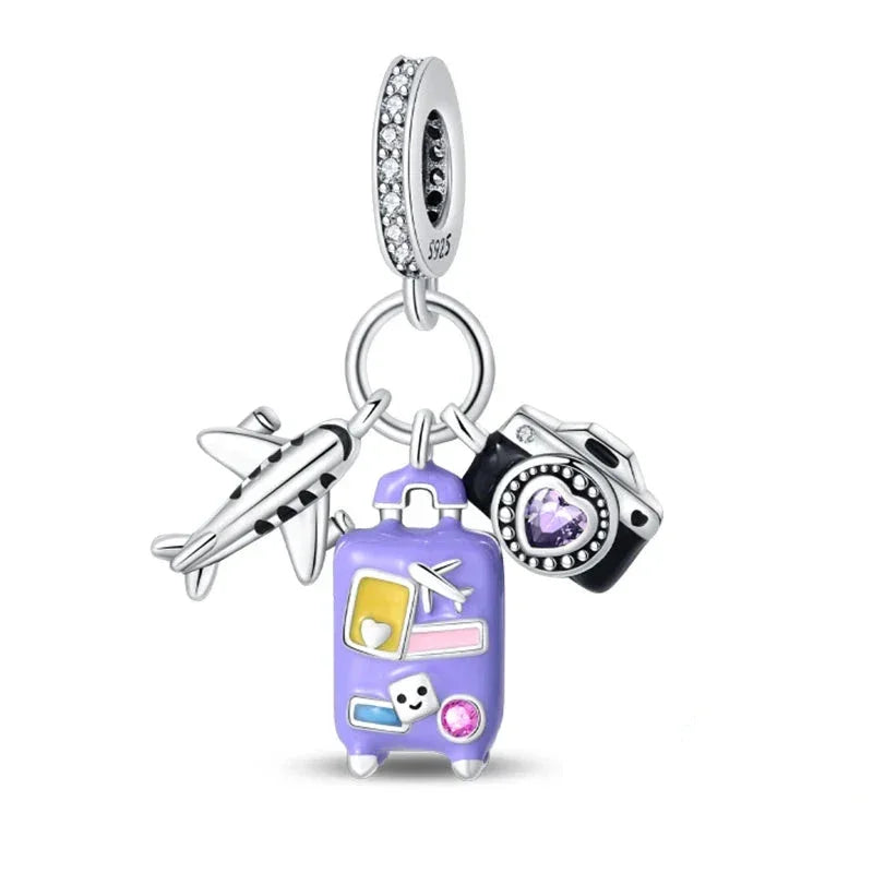 Breloque en argent sterling Journal de voyage