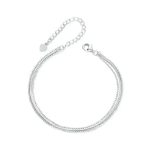 Bracelet triple couche en argent sterling – Plaqué or blanc