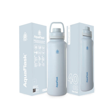 Bouteille d'eau en acier inoxydable AquaFlask 1080 ml (40 oz) avec bouchon sport – Chaud et froid, anti-fuite, sans BPA