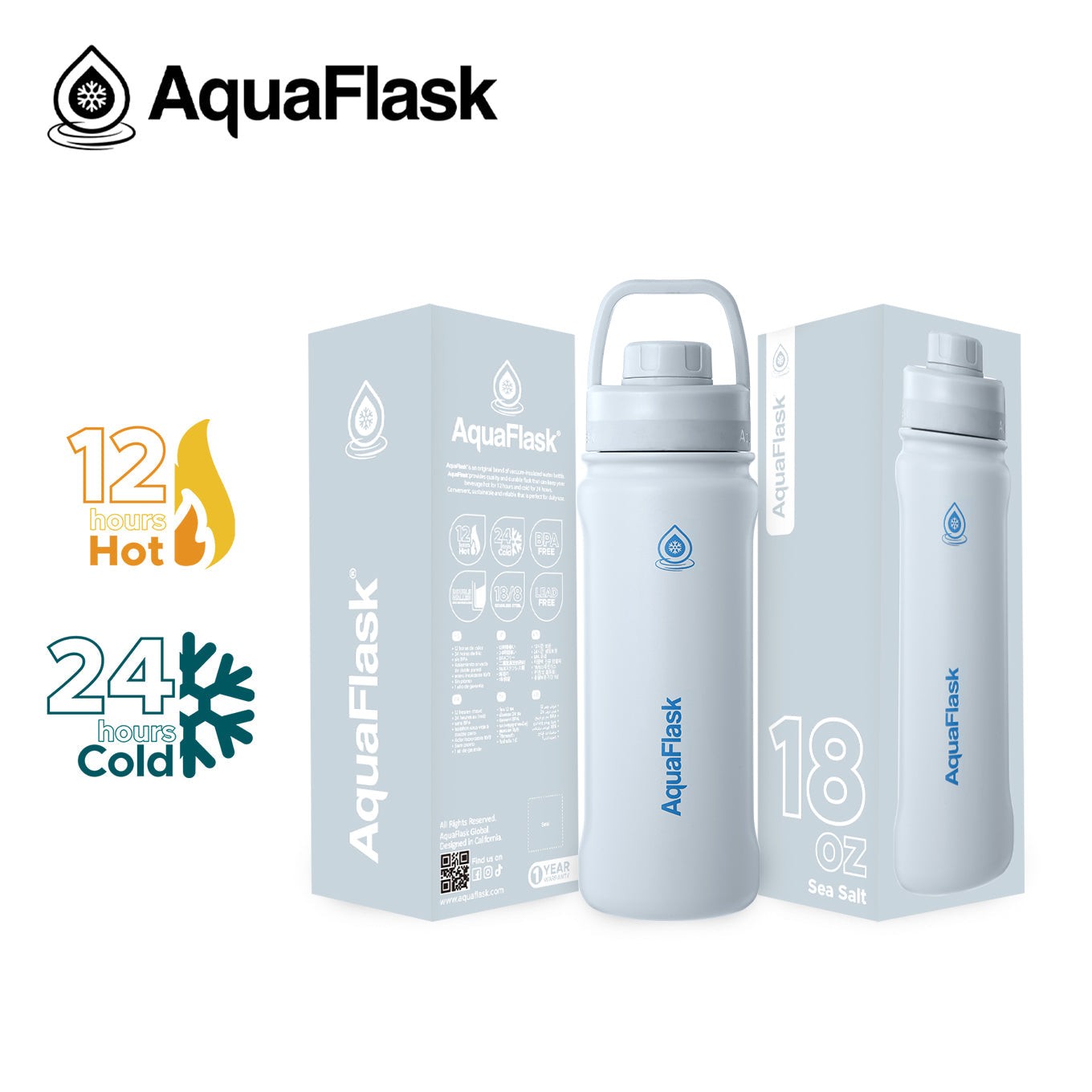 Bouteilles d'eau isothermes sous vide AquaFlask Original 530ml (18oz)