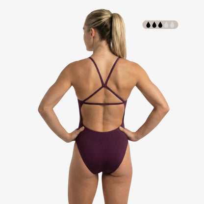 Maillot de bain de règles une pièce à dos ouvert SecureFlo Merlot par Norca